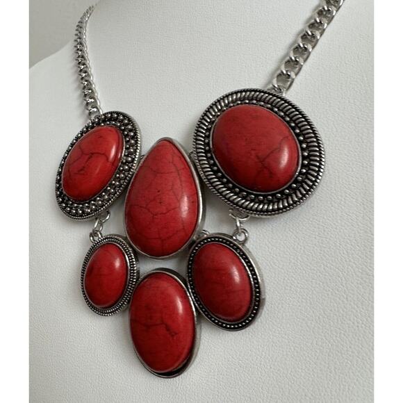 All-Natural Nostalgia Red Necklace & Earrings Set Paparazzi Jewelry Brand New - Picture 2 of 8
